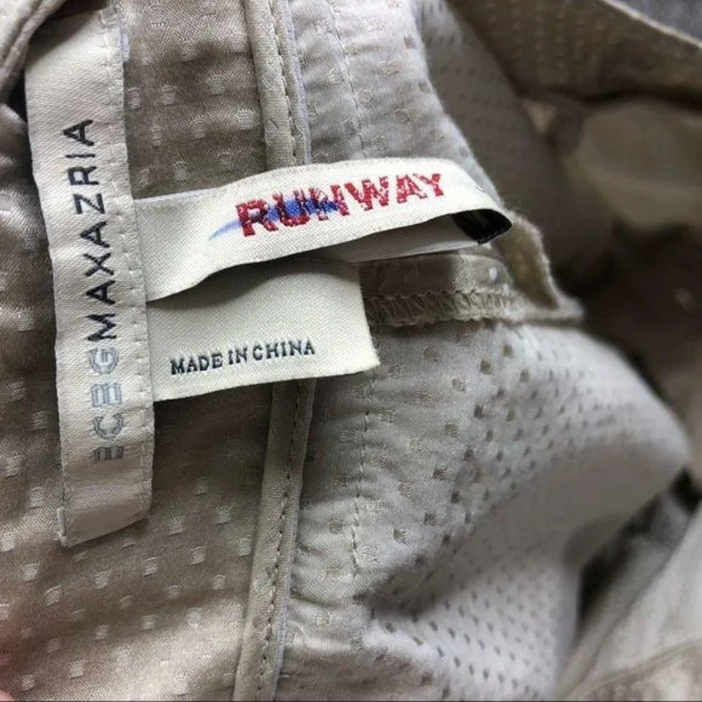 BCBG Max Azria Runway Pleated Cuffed Polka Dot Silk - Picture 7 of 8